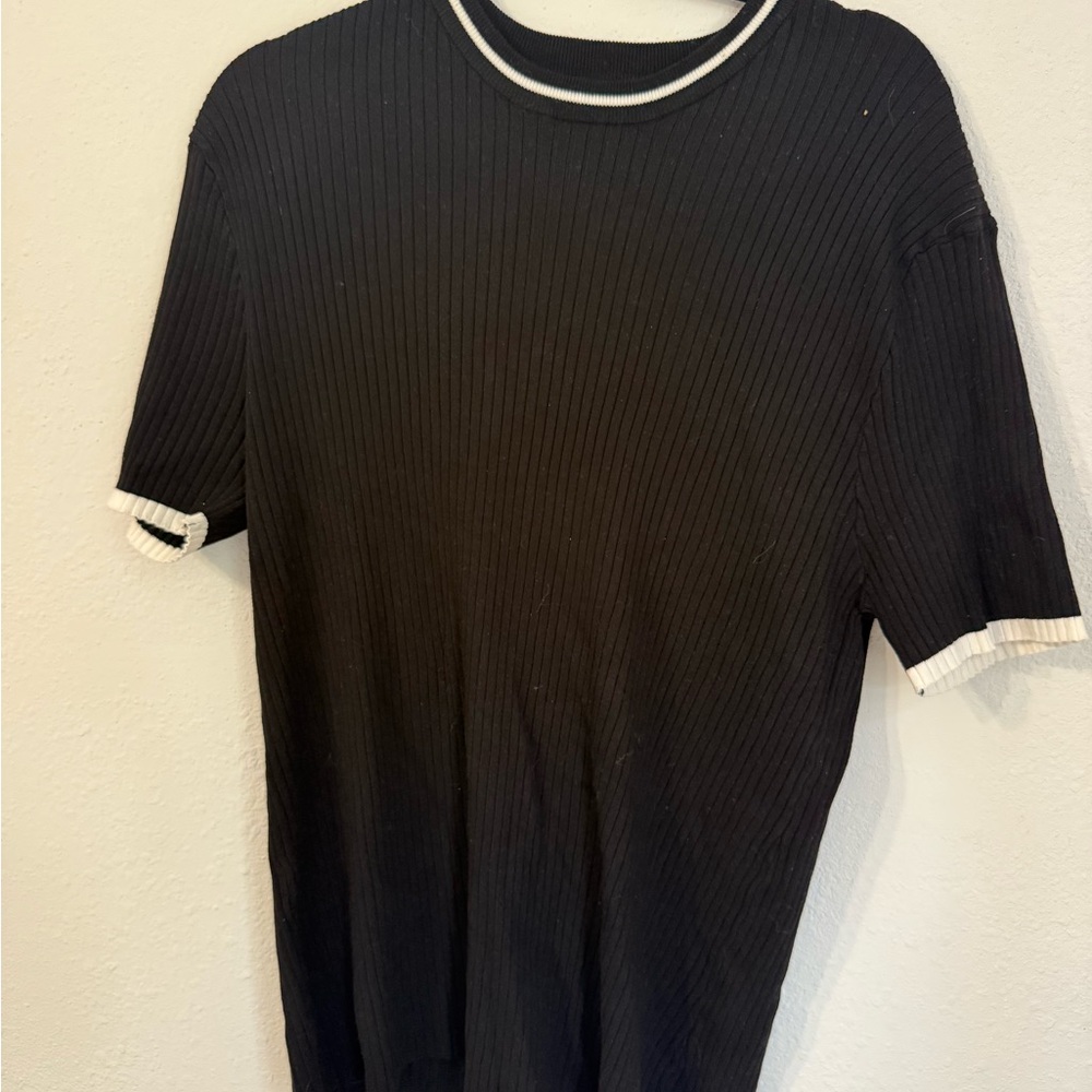 Men’s Rib Knit Short Black with White Trim Size Xl New with Tags Forever 21